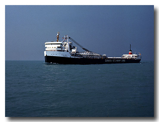 Freighter on the Great Lakes - Lake St. Clair - Scan from a slide