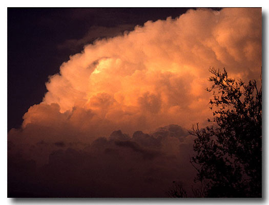 Thunderstorm at dusk, scan from a slide