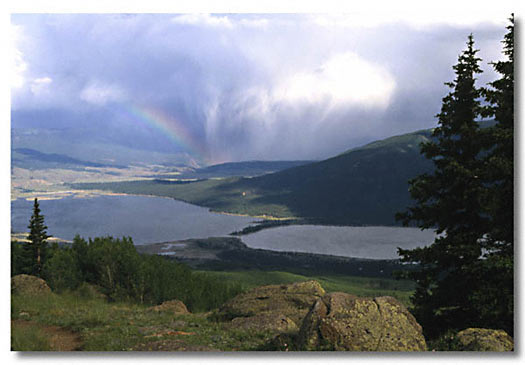 Rainbow viewed from the lower slopes of Mt. Elbert - Near the trail head parking lot - Scan from a slide