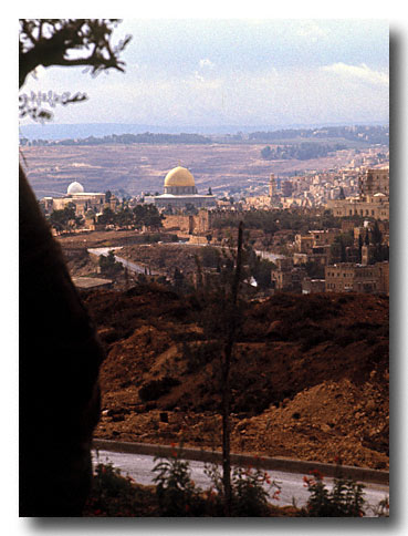 The "Temple Mount" and the Dome of the Rock, Jerusalem Israel.  Scan from a slide