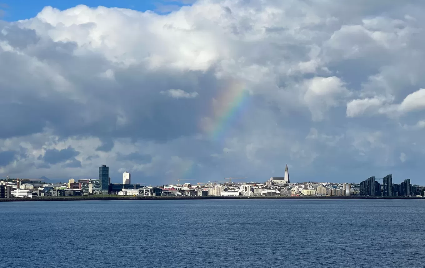 Rainbow over Reykjavík Iceland